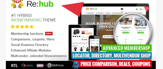 Rehub WooCommerce WordPress - 目录商店优惠券联盟商城主题
