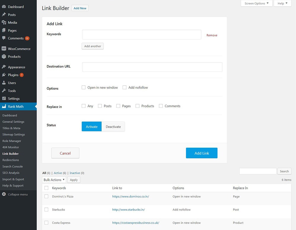 Rank Math - 2023年第1号WordPress SEO插件 63 Link Builder - Very Handy For Internal Linking