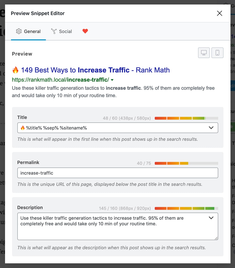 Rank Math - 2023年第1号WordPress SEO插件 56 Control The Title & Meta Description