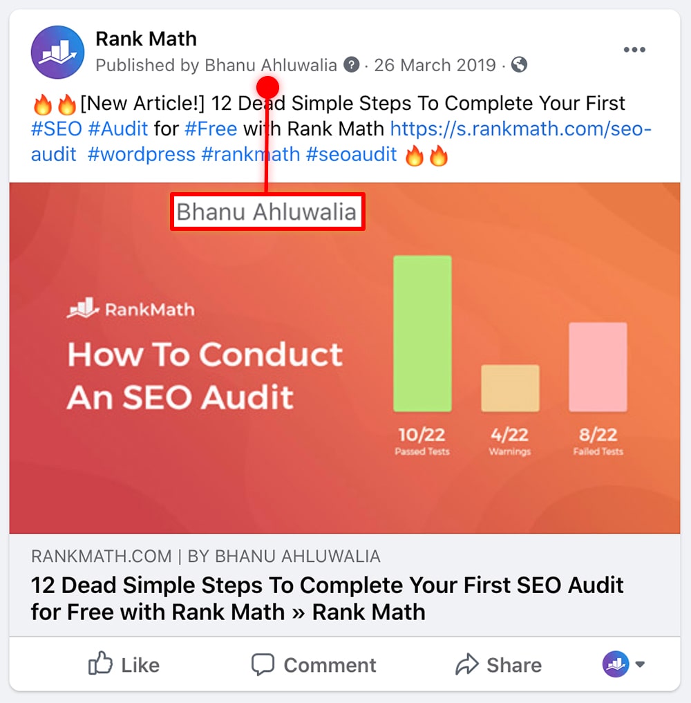 Rank Math - 2023年第1号WordPress SEO插件 48 Facebook Authorship