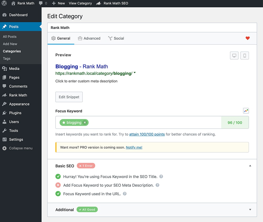 Rank Math - 2023年第1号WordPress SEO插件 59 Optimize Category Archives