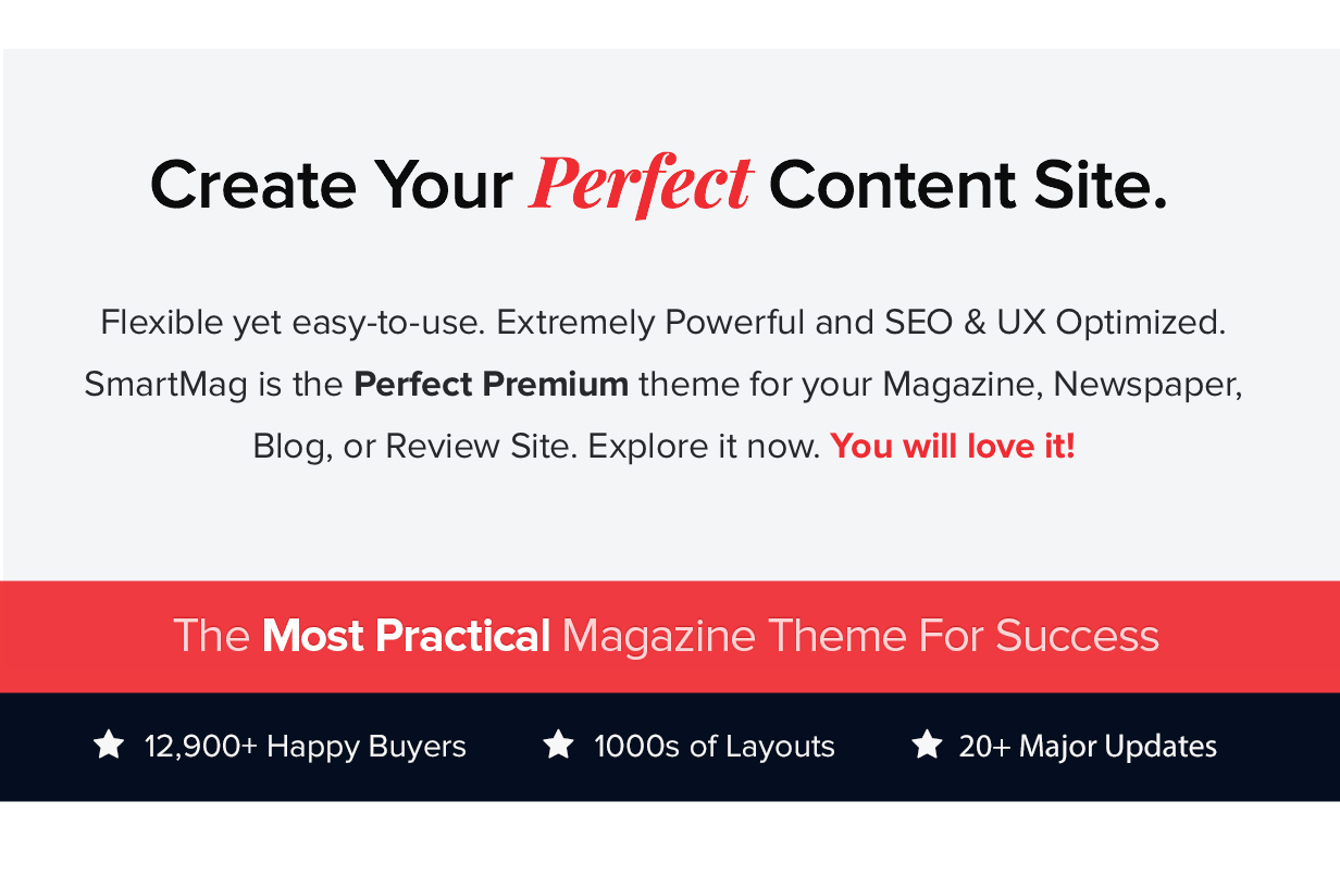 SmartMag Extremely Flexible WordPress 制作您最好的杂志、新闻、博客或评测网站