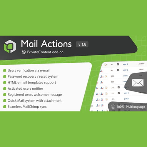 PrivateContent Mail Actions Addon 1.8.3 邮件操作扩展