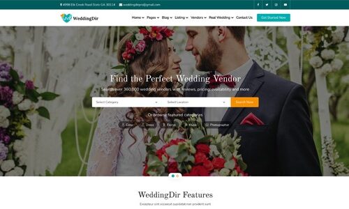 WeddingDir主题 - WordPress婚礼供应商商业目录网站