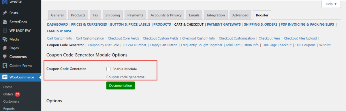 WooCommerce Booster优惠券代码生成器插件