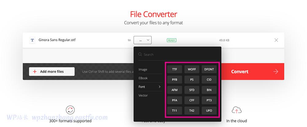 如何将自定义字体添加到您的WordPress和Divi网站 3 Convertio 转换字体
