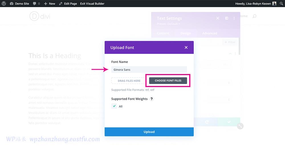如何将自定义字体添加到您的WordPress和Divi网站 9 使用 Divi Builder 添加自定义 Divi 字体
