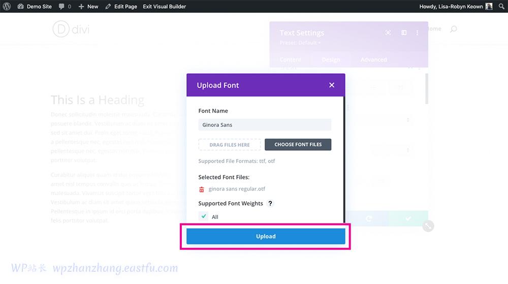 如何将自定义字体添加到您的WordPress和Divi网站 10 使用 Divi Builder 添加自定义 Divi 字体