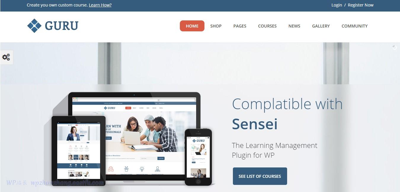 17个最佳WordPress LMS在线教育平台主题 13 Guru elearning wordpress 主题