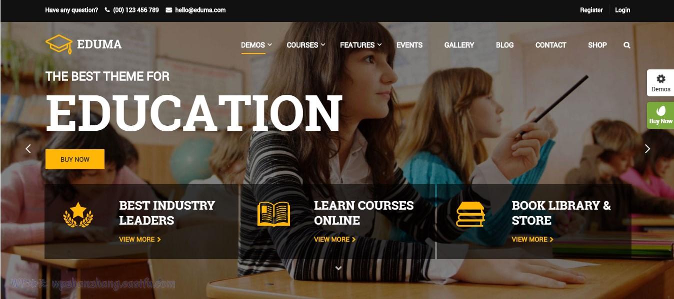 17个最佳WordPress LMS在线教育平台主题 9 教育 WP(Eduma)eLearning 主题 wordpress