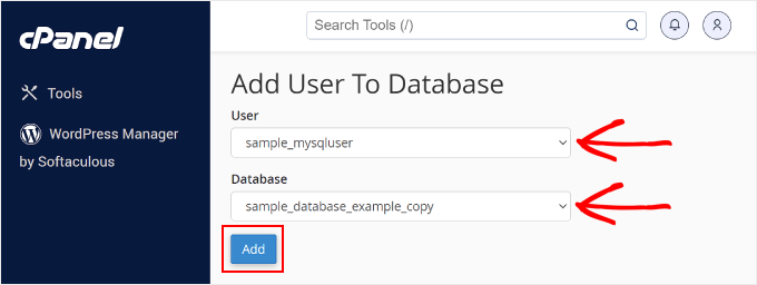 在 cPanel 上向 MySQL 数据库添加新用户 在 cPanel 上向 MySQL 数据库添加新用户