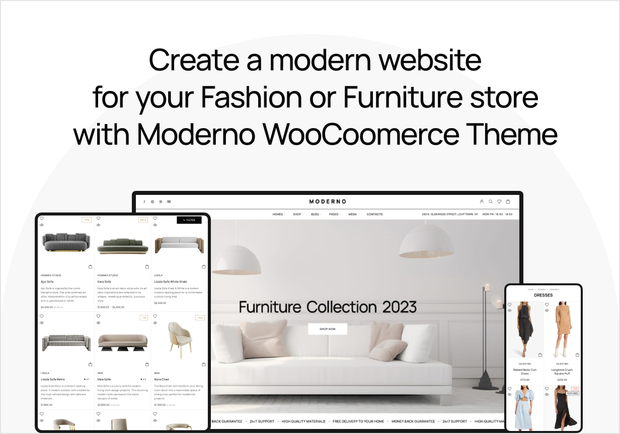 Moderno主题 - 时尚与家具店WooCommerce主题