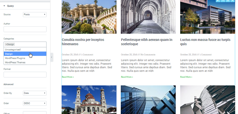 选择要显示的博客类别