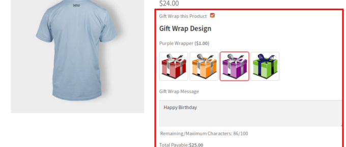 Gift Wrapper for WooCommerce电商商城礼品包装插件,收取产品礼品包装和订单礼品包装费用