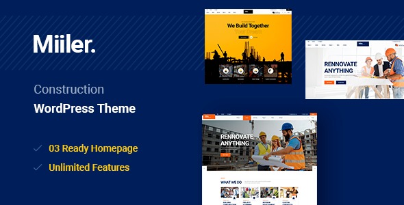 Miiler 1.0.9 – Construction WordPress Theme – 建筑行业主题 1 Miiler 1.0.9 – Construction WordPress Theme – 建筑行业主题_image