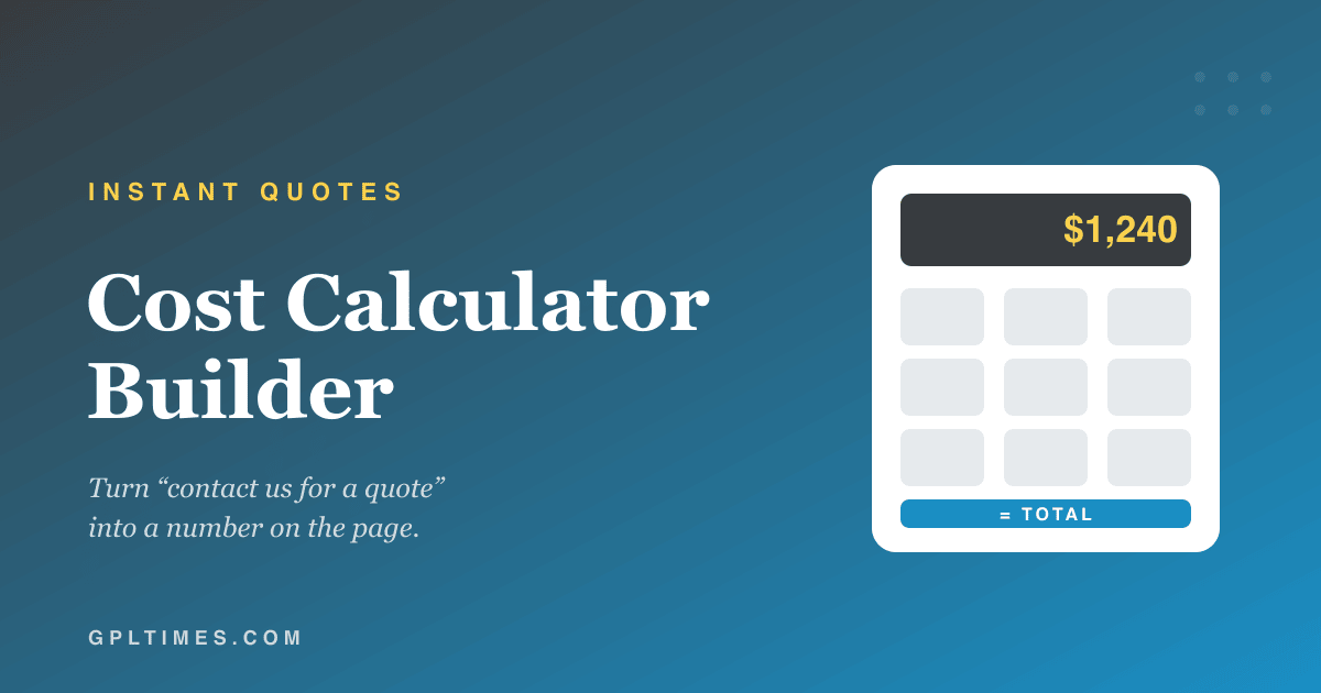 WordPress建站主题、插件、交易、服务和GEO优化 26 cost calculator builder card