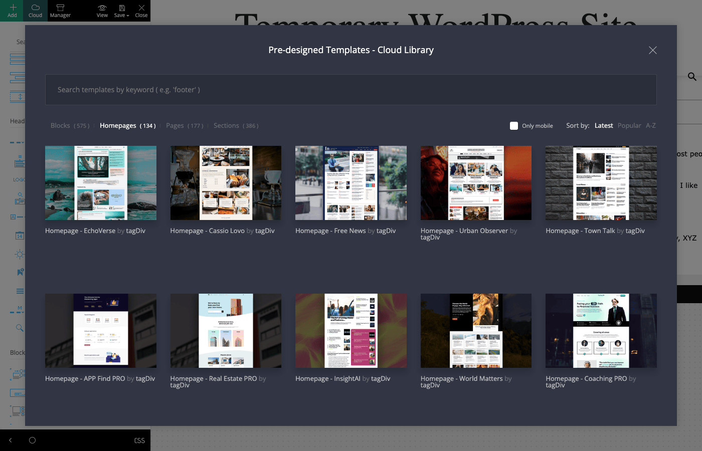 The Cloud Library prebuilt homepages Newspaper 主题云库预建首页